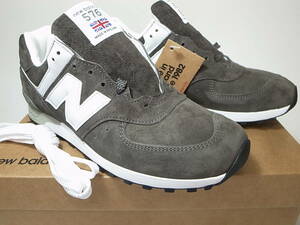 【送料無料 即決】NEW BALANCE UK製 M576DGW 25.5cm US7.5新品 30周年記念ダークグレーxホワイトGRAY灰色オールピッグスキンスエード英国製