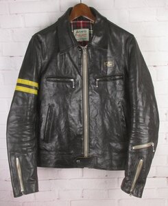 MFJ25155 Lewis Leathers ルイスレザー ドミネーター ベジカウ シングルライダースジャケット スクエアパッチ ブラック 36