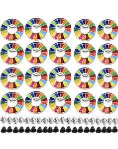 20個セット　SDGs ピンバッジ　最安値　国連　グッズ　バッチ　表面丸みタイプ