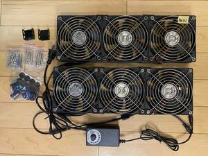 No102 強力 12cmFAN 3000回転 6連 AC100Vコントローラ付