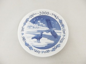 期間限定セール ロイヤルコペンハーゲン ROYAL COPENHAGEN 2000年 ミニイヤープレート 白 青 ブルー系