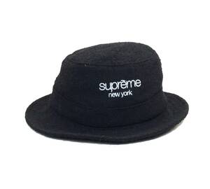 SUPREME シュプリーム × Loro Piana ロロピアーナ バケットハット 帽子 USA製 ウール/ナイロン/シルク/リネン ブラック 黒 S/M 送料250円
