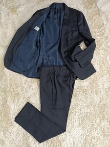 ARMANI COLLEZIONI スーツ セットアップ【サイズ50 XL相当】【ストライプ柄】【シングル】【2B】【ビジネス】【総裏】1円スタート