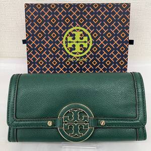 美品　TORY BURCH　トリーバーチ　長財布　グリーン　緑　ウォレット　