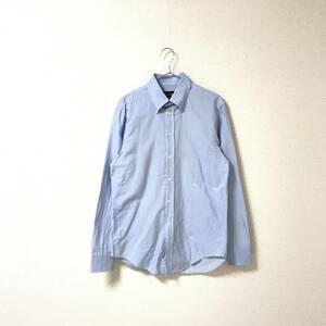 ★EMPORIO ARMANI エンポリオアルマーニ★メンズ 長袖 ストライプ柄 シャツ ワイシャツ 水色 size 40/15 1/4