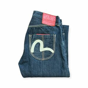 雰囲気抜群 濃紺 EVISU YAMANE 0014 カモメ刺繍 デニムパンツ