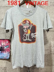 81年 ヴィンテージ 米ピザチェーン チャッキーチーズ Tシャツ 80