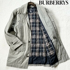 １円～ 美品 Burberrys バーバリーズ ステンカラーコートハーフコート ノバチェック ライナー付き 2way グレー メンズ サイズ M