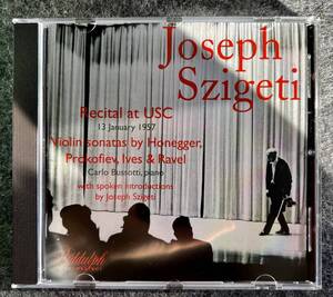 JOSEPH SZIGETI - RECITAL AT USC, 13JANUARY 1957 BIDDULPH