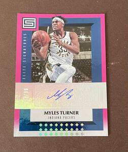 2017-18 Panini Status Basketball Elite Signatures Myles Turner Auto /99 NBAカード