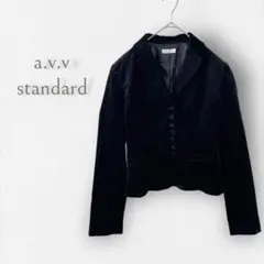 【a.v.v standard/アーヴェヴェスタンダード】ベロアジャケット 黒