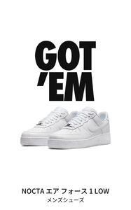 NIKE NOCTA AIR FORCE 1 White 28cm US10 CZ8065-100 ナイキ ノクタ エア フォース 送料無料 新品未使用 SNKRS当選 黒タグ付き 12/27 再販