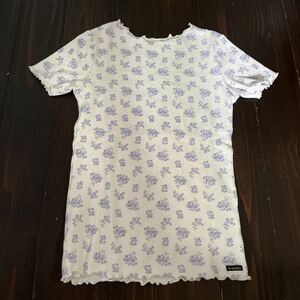 branshes★中古★140★半袖★トップス★カットソー★Tシャツ★白★花柄★キッズ★女の子