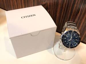 CITIZEN シチズン H500-S064597 クロノグラフ デイト 腕時計 ソーラー ブルー文字盤 JS-446344