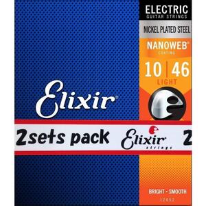 【お買い得 ２個セット】Elixir エリクサー エレキギター弦 2setpack 12052 NANOWEB LIGHT 10-46 正規品