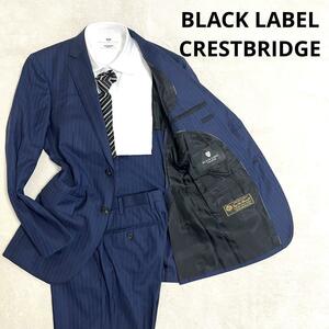 598 BLACK LABEL CRESTBRIDGE ブラックレーベルクレストブリッジ × Loro Piana ロロピアーナ セットアップスーツ ネイビー 34 Super 130