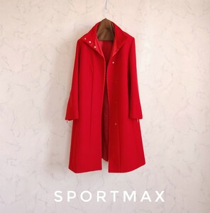 超高級 Maxmara イタリア製 一級品モダンコート おしゃれレッドカラー sportmax マックスマーラ スポーツマックス シンプルスタイル