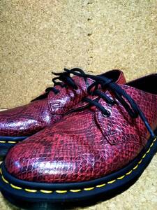 【Dr.MARTENS】ドクターマーチン 1461 パイソン型押し 3ホールシューズ UK5 (24cm ) VIPER EMBOSS 3EYE SHOE チェリーレッド