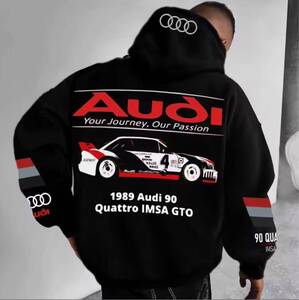 Audi ユニセックス フード付きパーカーフード S 〜4XL/カラー選択可