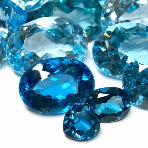 ☆天然ブルートパーズおまとめ201.5ct☆U約40.3g ルース 裸石 宝石 ジュエリー jewelry blue topaz ①