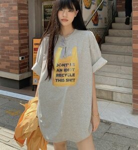 半袖Ｔシャツ プリント 切り替え 体型カバー 着痩せ シンプル カジュアル