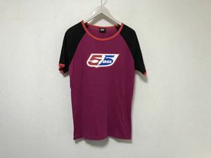 本物ディーゼルDIESEL 55DSLコットンロゴプリントラグラン半袖TシャツメンズアメカジサーフミリタリービジネススーツLピンク黒ブラック