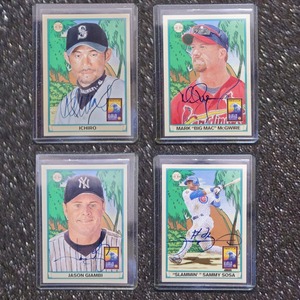 ■【Auto 4枚 Set】Ichiro/Mark McGwire/Sammy Sosa/Jason Giambi MLB UD Play Ball Hawaii Trading Conference限定 □検索：直筆サイン