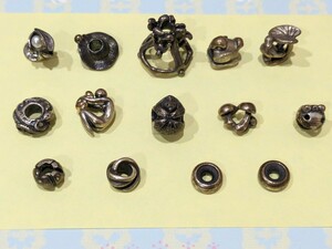 【まとめ】 トロールビーズ Trollbeads 14点 おまとめ 鳥 人 キノコ 動物 帽子 刻印あり レア LAA刻印有り LAA 925 シルバー アクセサリー