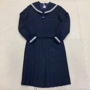 I629/Y(中古)山形県 朝日中学校 女子制服2点 /大きめ/175A/W72/セーラー/スカート/紺/冬服/School tiger/ポリエステル100/女子学生/学生服