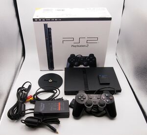 X1435 PlayStation2 本体 SCPH-70000 チャコールブラック PS2 スタンド付