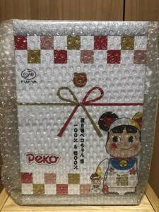 新品 未開封 BE@RBRICK 招き猫 ペコちゃん 福 100％ ＆ 400％ メディコムトイ MEDICOM TOY 不二家 FUJIYA ベアブリック