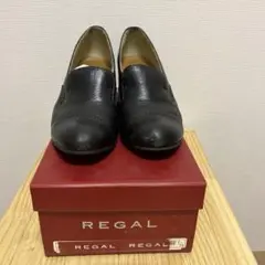 REGAL レディース 黒 ローファー 中ヒール