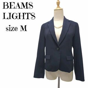 ビームスライツ BEAMSLIGHTS テーラードジャケット紺サイズ38(M)レディース シングル1B1ボタンノーベンツ袖口スリット 総裏