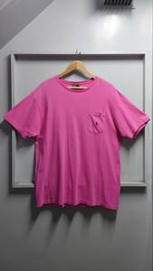 90’s Polo Ralph Lauren USA製 シングルステッチ 耳付きポケット Tシャツ ピンク M 半袖 ラルフローレン 