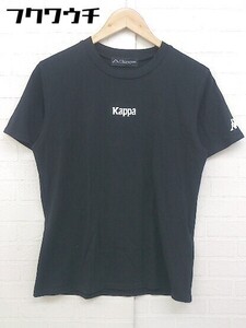 ◇ KAPPA カッパ ロゴ プリント クルーネック 半袖 Tシャツ カットソー サイズM ブラック レディース