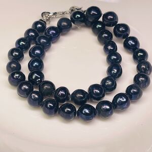 本真珠ネックレス パール　黒真珠 11.6mm 45cm jewelry 