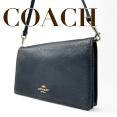 COACH コーチ　ショルダーバッグ 　T3　レザー　ブルー　セカンドバッグ