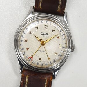 1円 可動品 腕時計 オリス ORIS ポインターデイト 7403-40B 機械式 自動巻 ボーイズ シルバー 同梱不可