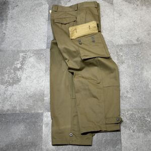 古着 デッドストック リプロダクト フランス軍 m47 カーゴパンツ ヘリンボーン ミリタリワイドパンツ ヴィンテージ vintage ブラウン 90