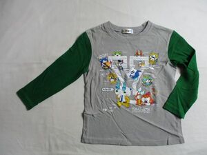 BA729【NEXTPETS】 ネクスティーペッツ　妖怪ウオッチ　プリント　長袖　Tシャツ　男児　淡黒・緑　110