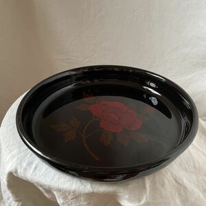 木製 古い トレイ お盆 菓子器 漆器 菓子鉢