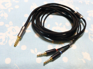 T1 2nd 3rd MDR-Z7 Z1R BELDEN 1804a 四芯 200cm 長め 4.4mm5極 黒スリーブ仕上 トープラ販売 (Denon Focal 3.5mm3極 対応可) JVC WM90-B