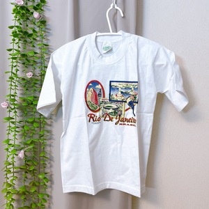 YH0231 極美品◎ ’ レディース Tシャツ 半袖 クラシック F 白 プリント ヴィンテージ 人気 春夏 リオデジャネイロ 