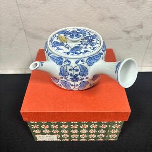 清水焼き 急須 染付 葡萄 唐草 茶器 茶道具 茶注 茶 煎茶道具 