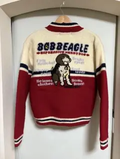 BOB BEAGLE カウチン ニット カーディガン 犬 アニマル L