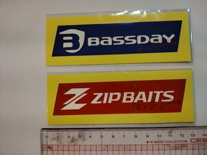 ①【送料110円～】Bassday　Zip Baits:バスデイ ジップベイツ 2枚セット【新品未使用】ステッカー・シール