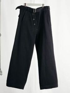 NVRFRGT　ORGANIC COTTON BELTED WIDE PANTS ネヴァーフォーゲット　ブラック　ワイドパンツ　SIZE 1