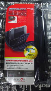 Nintendo Switch Lite ELECOM ZEROSHOCK ソフトポーチ ブラック 衝撃から守ってスマートに持ち運び 衝撃吸収性優れた低反発ポリウレタン