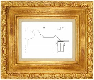 額縁 油彩額縁 油絵額縁 木製フレーム SACA04-10 金 サイズM80号