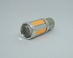 ＜LEDX02Y-003＞33SMD LED 高輝度プロジェクターLED　150度突起　アンバー (オレンジ) S25 シングル球 テール・ウインカー用